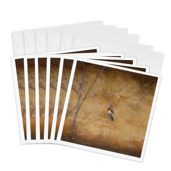 3drose, Eastern Bluebird Fine Art Décor, 6 Greeting Cards with Envelopes