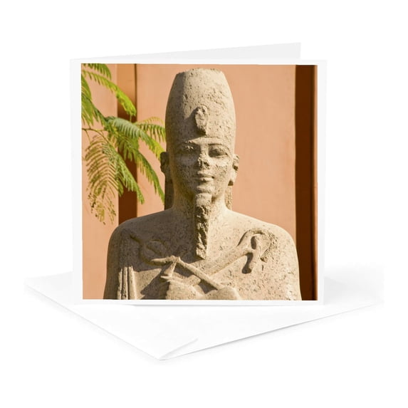 3drose, Egypt, Luxor. Pharaonic Statue, Luxor Museum-af14 Dbr0175 - Dave Bartruff, 1 Greeting Card with Envelope