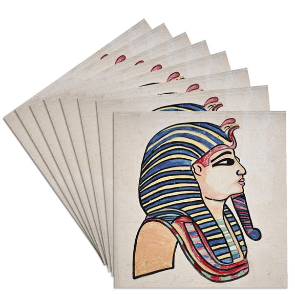 3drose, Egyptian Figures on Souvenir Shop Wall, Luxor, Egypt-af14 Aje0256 - Adam Jones, Set of 8 Ceramic Tile Coasters