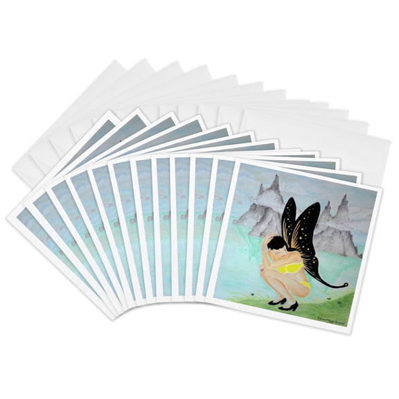 3drose, Elf Angel, 12 Greeting Cards with Envelopes