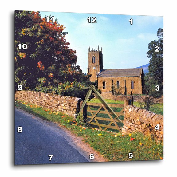 3drose, England, North Yorkshire, Ramsgill Church - Eu33 Rer0087 - Ric Ergenbright, 13x13 Wall Clock