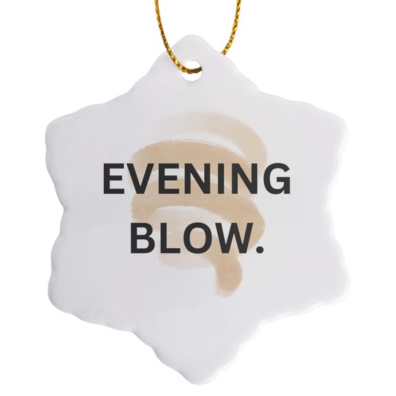 3drose, Evening Blow, 3 inch Snowflake Porcelain Ornament