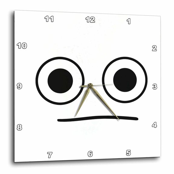 3drose, Expression Less Face Emotions, 15x15 Wall Clock