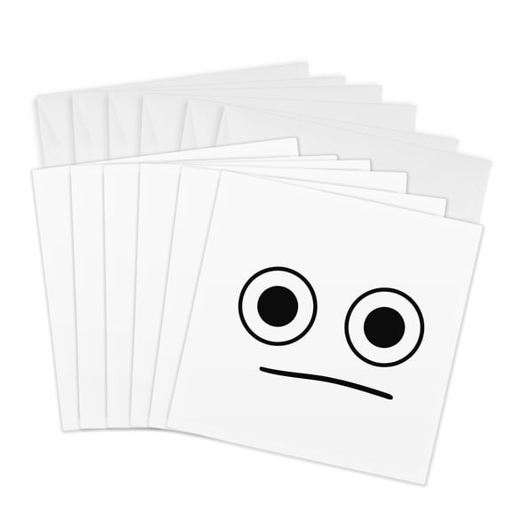 3drose, Expression Less Face Emotions, 6 Greeting Cards with Envelopes
