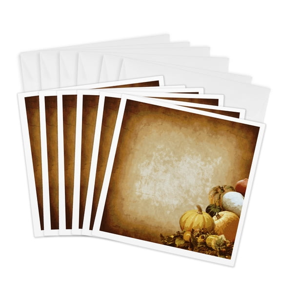 3drose, Fall Theme, 6 Greeting Cards with Envelopes