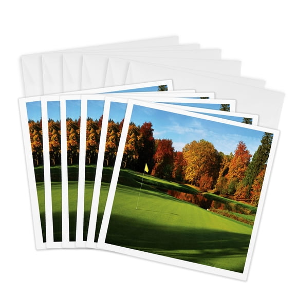 3drose, Famous Golf Course in Austria, 6 Greeting Cards with Envelopes