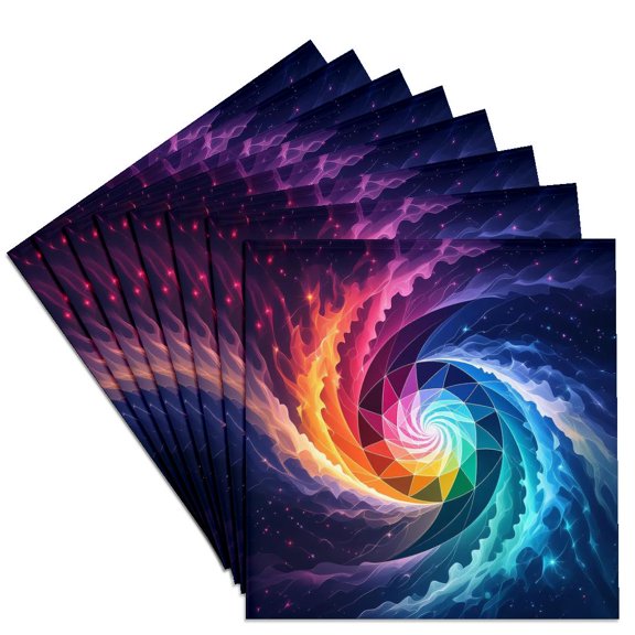3drose, Fantastic Abstract Colorful Galaxy. Positive Artsy Gift for Anyone, Set of 8 Ceramic Tile Coasters