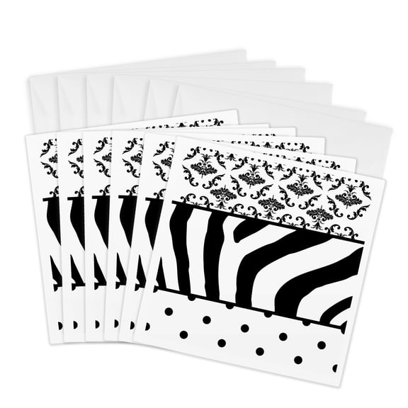 3drose, Fashion Patterns, 6 Greeting Cards with Envelopes