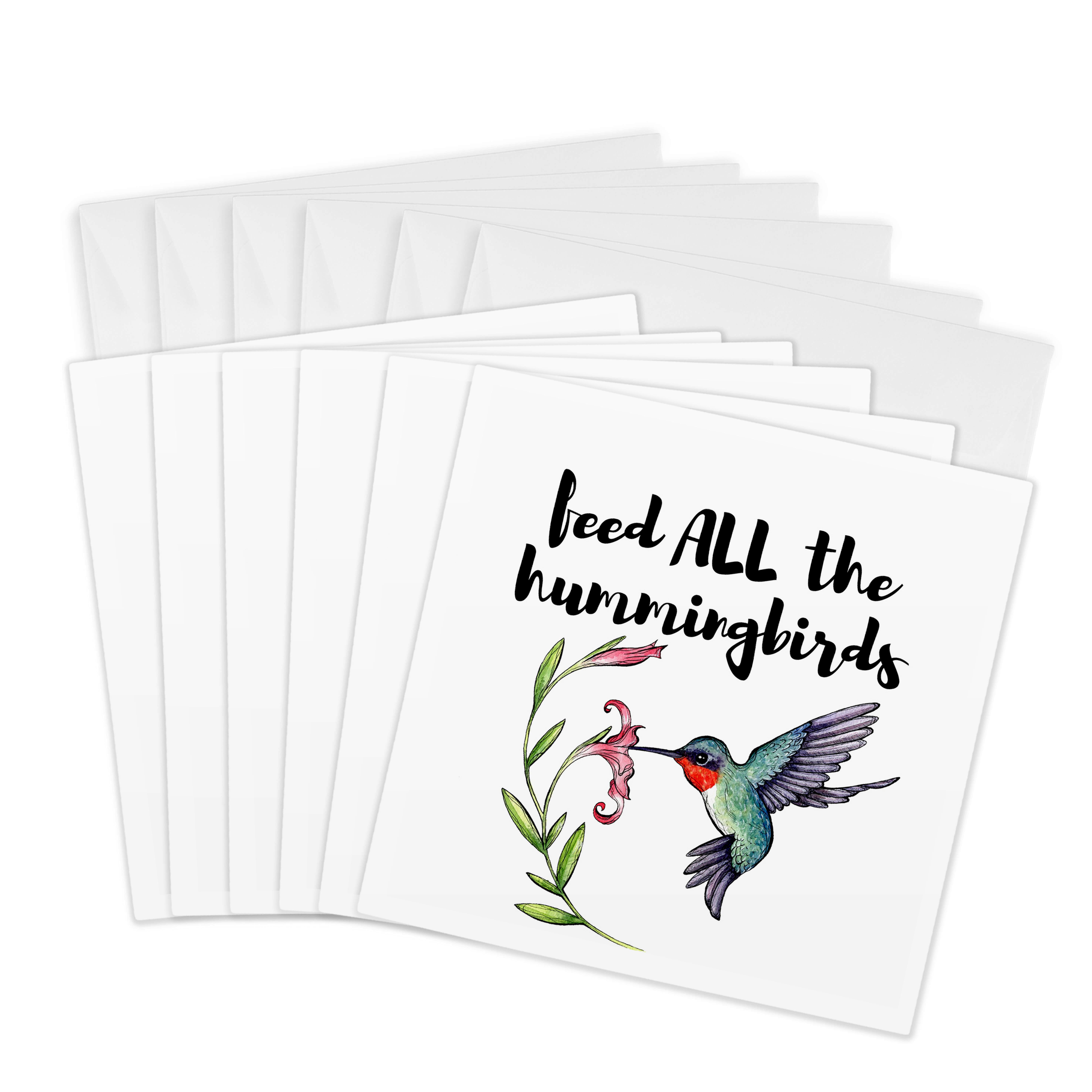 3drose, Feed All the Hummingbirds. Black Cursive Letters on White ...