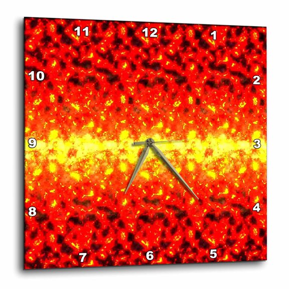 3drose, Fire and Lava Abstract Pattern, 10x10 Wall Clock