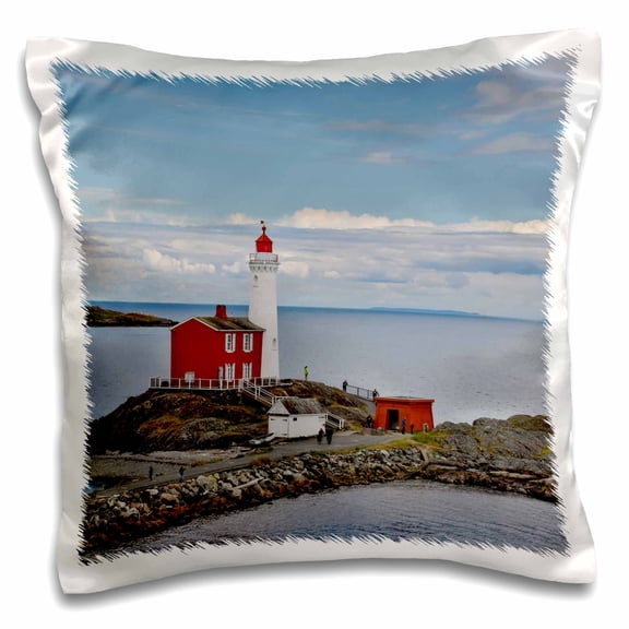 3drose, Fisgard Lighthouse, Victoria, British Columbia, Canada, 16x16 inch Pillow Case