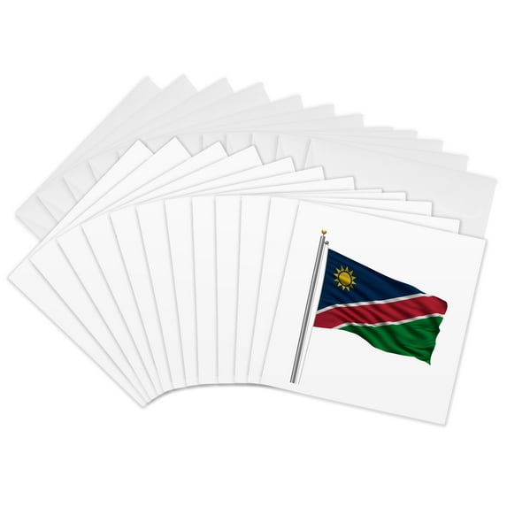 3drose, Flag of Namibia on a Flag Pole over White Namibian, 12 Greeting ...