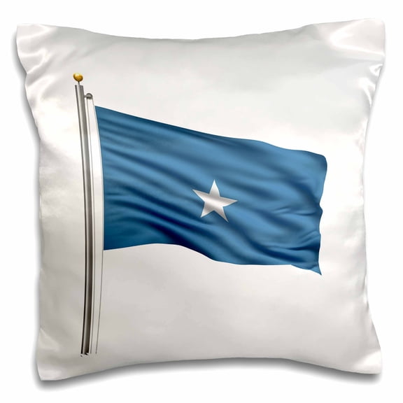 3drose, Flag of Somalia on a Flag Pole over White Somali, 16x16 inch Pillow Case