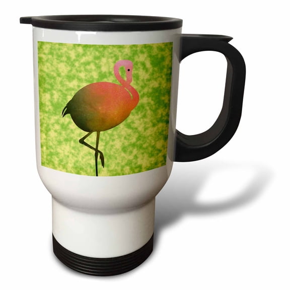 3drose, Flamango- Funny Flamingo Design, 14oz Stainless Steel Travel Mug
