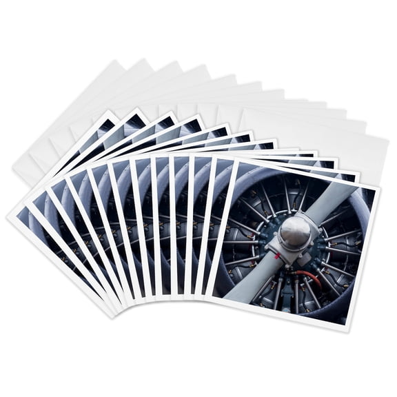 3drose, Float Plane Propeller, Alaska., 12 Greeting Cards with Envelopes