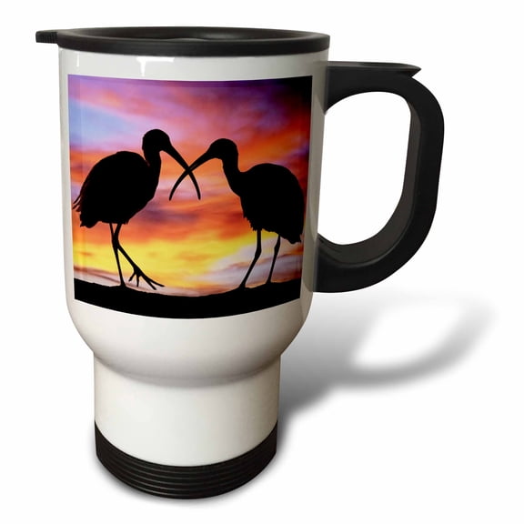 3drose, Florida, Mt. Dora, Ibis Bird Silhouettes - Us10 Dsn0012 - Deborah Sandidge, 14oz Stainless Steel Travel Mug