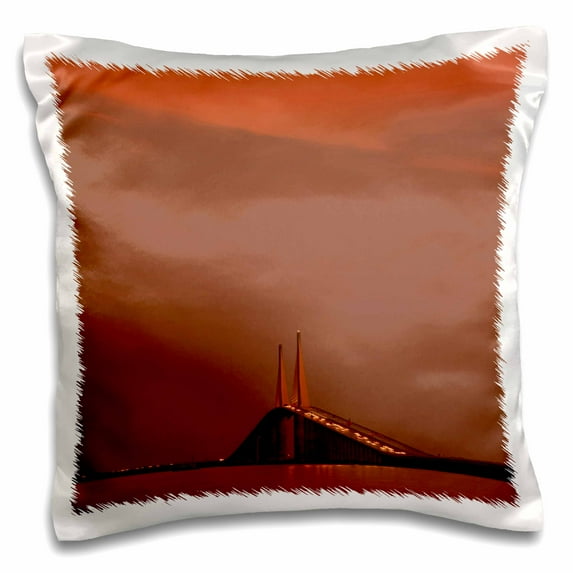 3drose, Florida, St. Petersburg, Sunshine Skyway Bridge - Us10 Wbi0606 - Walter Bibikow, 16x16 inch Pillow Case