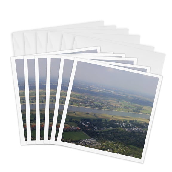 3drose, Flying over Little Villages in Germany, 6 Greeting Cards with Envelopes