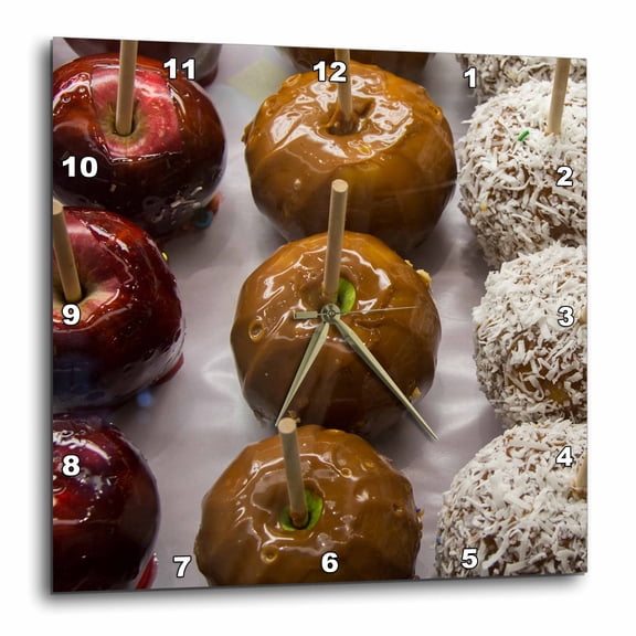 3drose, Food Detail. Gourmet Candied Apples., 10x10 Wall Clock