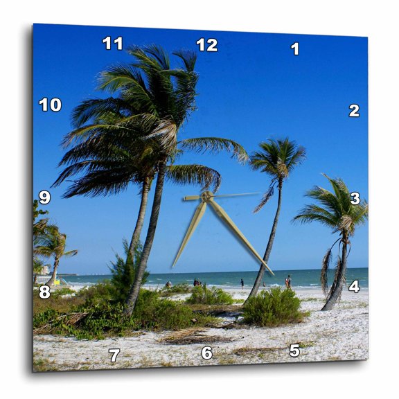 3drose, Fort Myers Beach Paradise, 10x10 Wall Clock