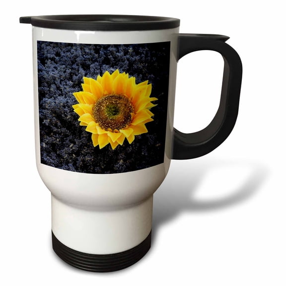 3drose, France, Lourmarin. Dried Sunflower, 14oz Stainless Steel Travel Mug