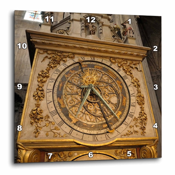 3drose, France, Lyon. Astronomical Clock, Cathedrale Saint-jean-baptiste, 13x13 Wall Clock