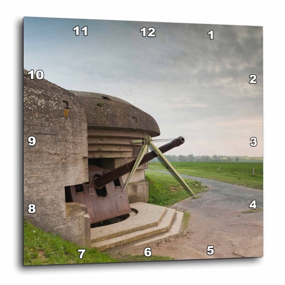 3drose, France, Normandy, Wwii German Artillery Battery - Eu09 Wbi4002 - Walter Bibikow, 15x15 Wall Clock