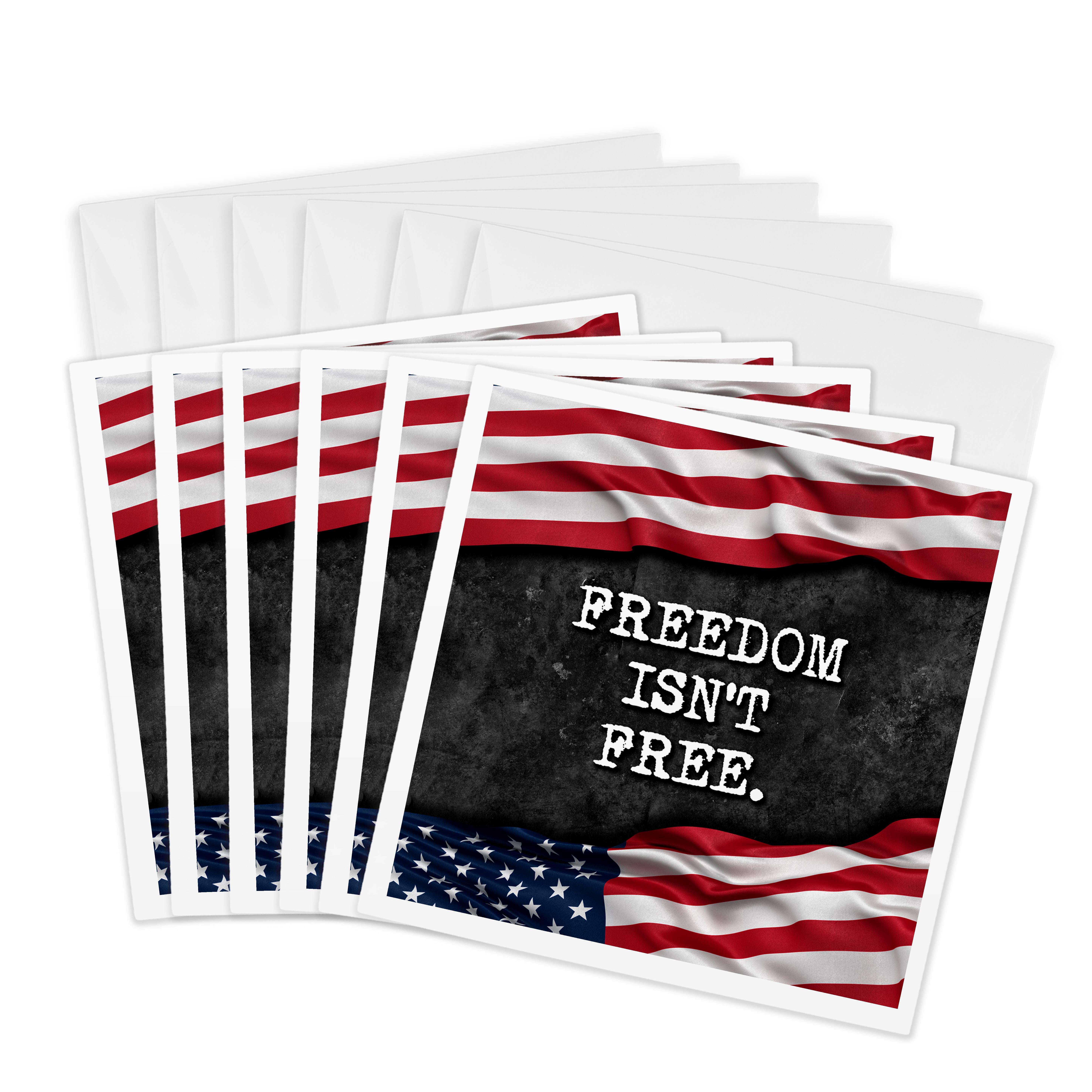 3drose, Freedom Is Not Free. Patriotic Quote., 6 Greeting Cards with ...