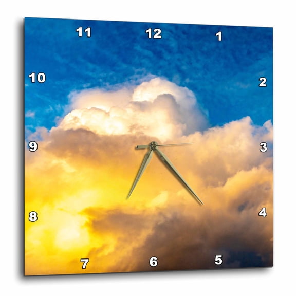 3drose, French Polynesia, Moorea. Clouds over Island at Sunset., 15x15 Wall Clock