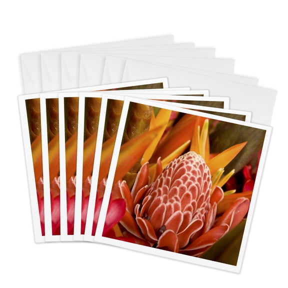 3drose, French Polynesia, Tropical Native Flower - Oc13 Bja0049 - Jaynes Gallery, 6 Greeting Cards with Envelopes