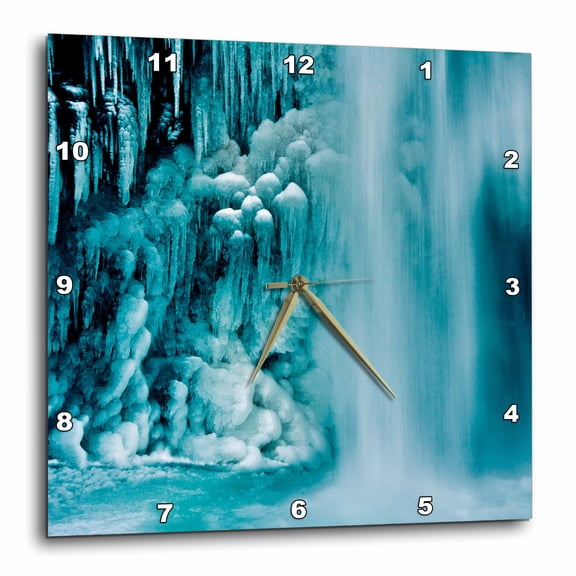 3drose, Frozen Lower Horsetail Falls in Winter, Columbia River Gorge, Oregon, 13x13 Wall Clock