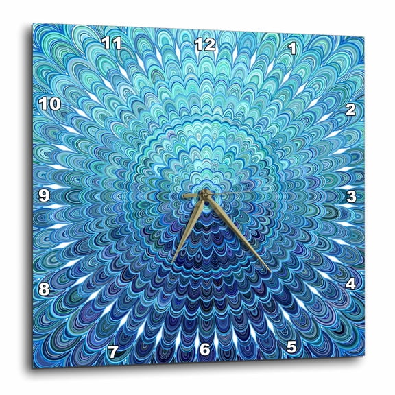 3drose, Frozen Oval Mandala - Ice Cold Winter Design, 15x15 Wall Clock