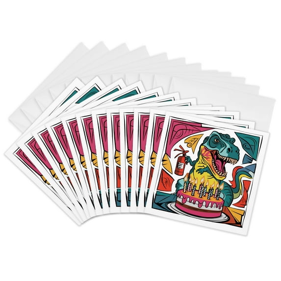 Old English Co. Carte D'anniversaire Amusante T Rex Dinosaure Rugissante Pour Fils Et Fille – Carte D'anniversaire Pour Fille Et Garçon | Cadeau