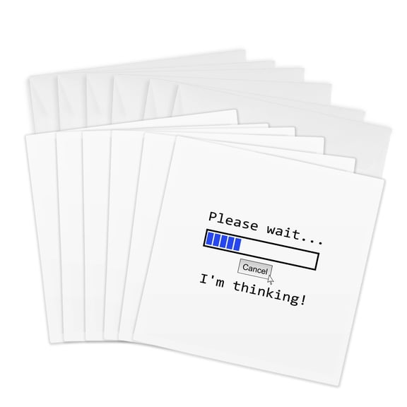 3drose, Funny Computer Software Bug Illustration - Click on the Button - White, 6 Greeting Cards with Envelopes