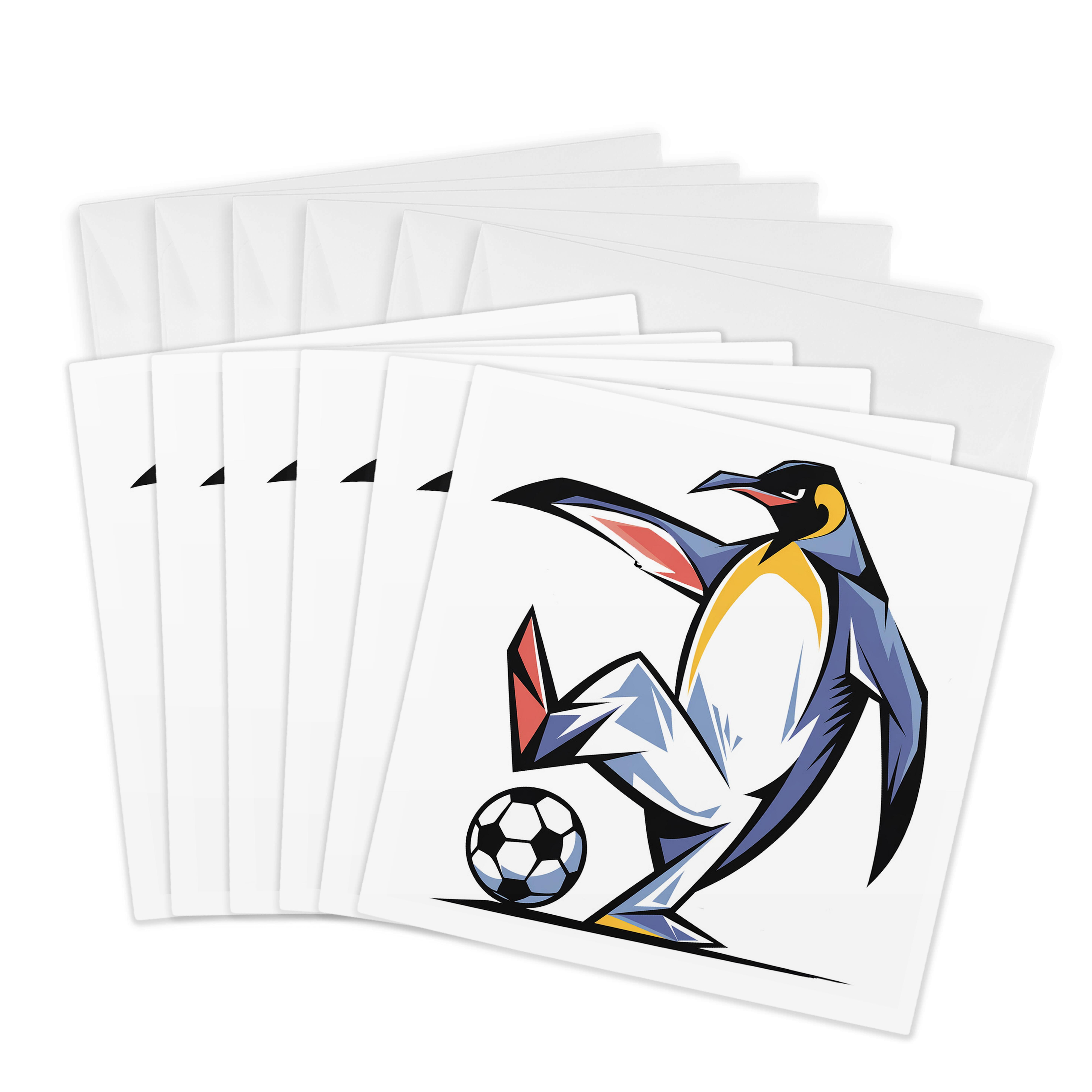 3drose, Funny Cool Fat King Penguin Playing Soccer Sports Abstract, 6 ...