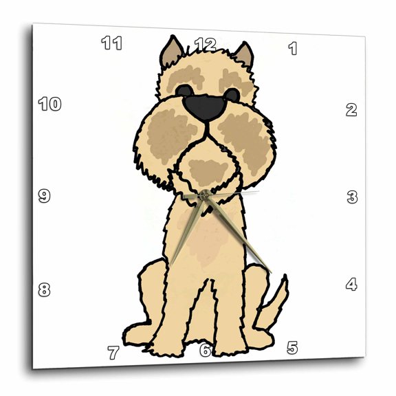 3drose, Funny Cute Brussels Griffon Puppy Dog Cartoon, 15x15 Wall Clock