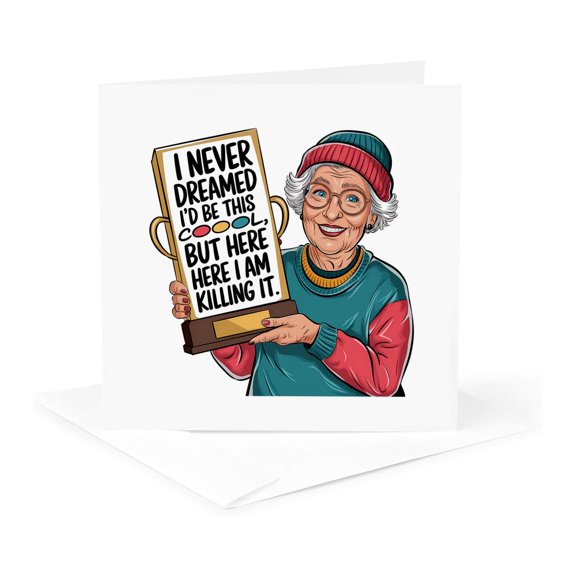 3drose, Funny Design I Never Dreamed I Would Be This Cool. Mothers Day Gift, 1 Greeting Card with Envelope