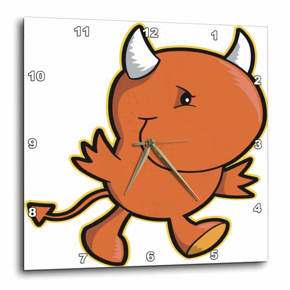 3drose, Funny Devilish Monster Graphic, 10x10 Wall Clock