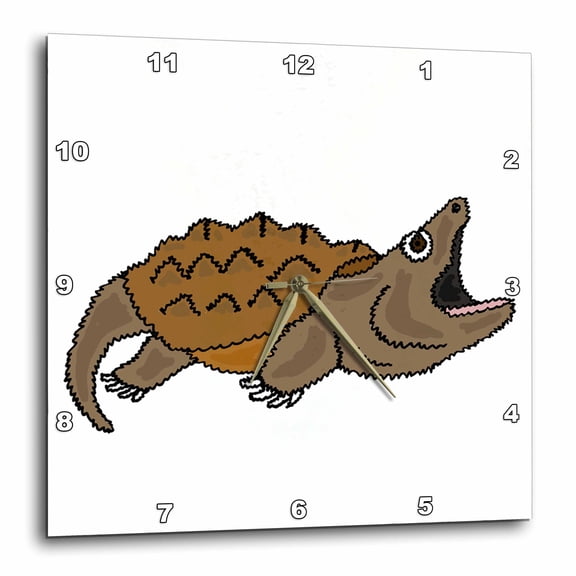 3drose, Funny Snapping Turtle Original Art, 10x10 Wall Clock