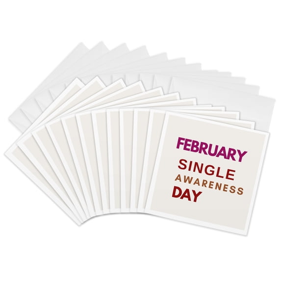 3drose, Funny Text About Valentines, 12 Greeting Cards with Envelopes