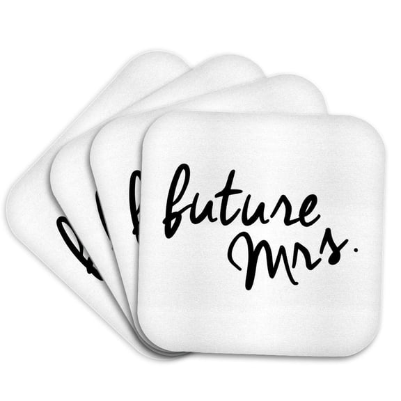 3drose, Future Mrs Black, Set of 4 Coasters - Soft