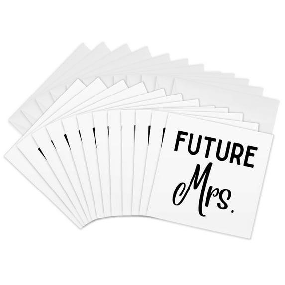 3drose, Future Mrs Engagement Wedding Gift Honeymoon and Bridal Shower Gift, 12 Greeting Cards with Envelopes