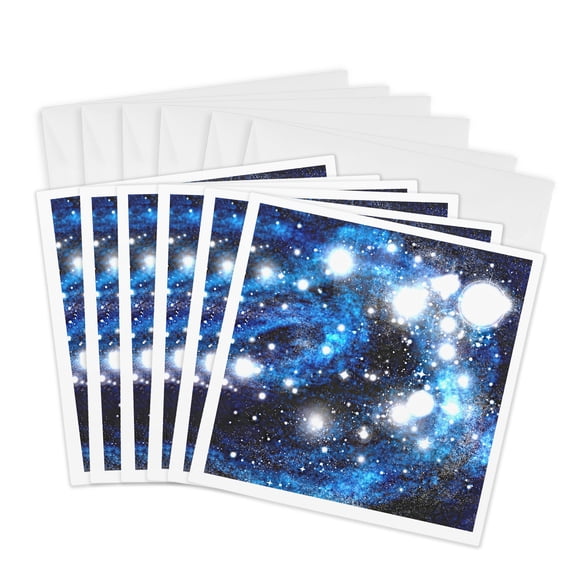 3drose, Galaxy and Nebula - Star Clusters, 6 Greeting Cards with Envelopes