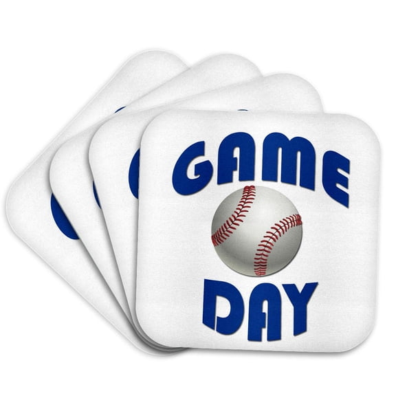 3drose, Game Day. Baseball., Set of 4 Coasters - Soft