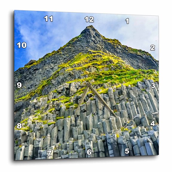 3drose, Gardar Basalt Columns, Reynisfjara Black Sand Beach, Iceland., 10x10 Wall Clock