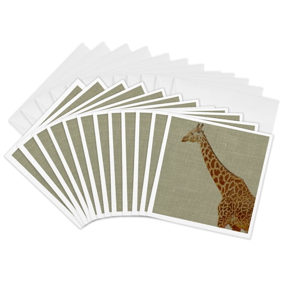 3drose, Gentle Giraffe- Animals- Nature, 12 Greeting Cards with Envelopes