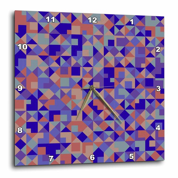 3drose, Geometric Pattern Background - Abstract Vector Graphic Design, 15x15 Wall Clock