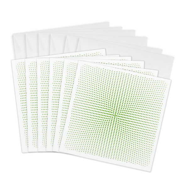 3drose, Geometric Round Circle Pattern Background - Abstract Vector Graphic, 6 Greeting Cards with Envelopes