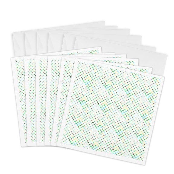 3drose, Geometrical Colorful Seamless Ring Pattern Background Design, 6 Greeting Cards with Envelopes