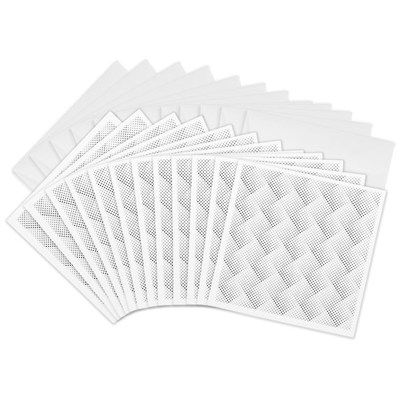 3drose, Geometrical Monochrome Abstract Circle Pattern Background Design, 12 Greeting Cards with Envelopes